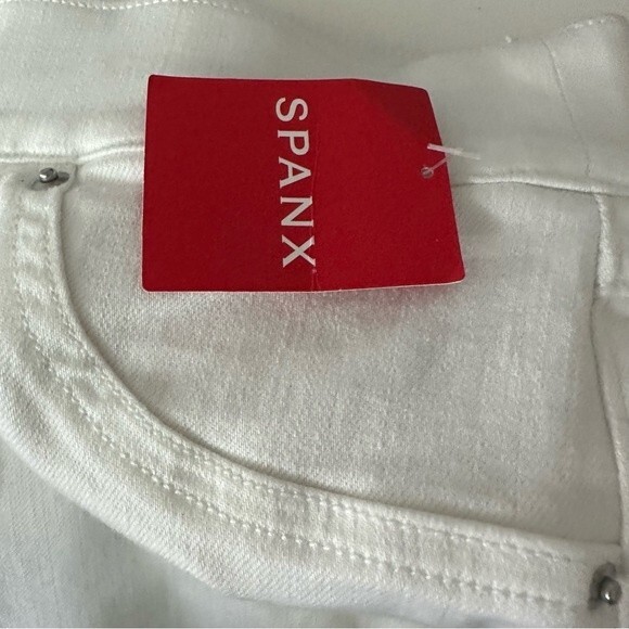 NWT Spanx Distressed Skinny Jeans Size M White - Picture 5 of 8